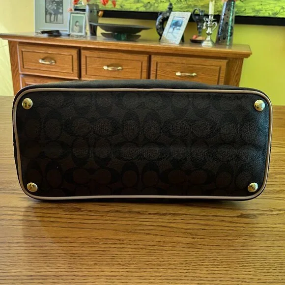 Coach Signature Monogram Handbag Satchel - Picture 6 of 11